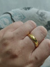 飾薇黃金色光面戒指男女款招財素圈仿沙金戒指情侶款對戒撿漏款送禮用 光面金色戒指（可調節） 曬單實(shí)拍圖