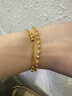 老廟黃金足金磨砂間光珠手鏈女基礎鏈轉運珠送女友生日禮物 曬單實(shí)拍圖