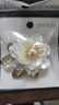 沫蘊新款優(yōu)雅感西裝大衣胸花旗袍配飾貝母牡丹花珍珠胸針禮物 白色 曬單實(shí)拍圖