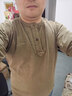 JEEP吉普長(cháng)袖t恤男士春秋潮牌高端亨利領(lǐng)純棉打底衫上衣男裝 棕色 XL 曬單實(shí)拍圖