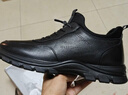 強人3515運動(dòng)皮鞋男冬季保暖棉皮鞋頭層牛皮高幫厚底休閑羊毛鞋 黑色 39 曬單實(shí)拍圖