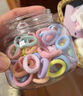 兒童不傷發(fā)拇指橡皮筋毛巾圈女童扎頭發(fā)圈高彈力皮筋寶寶頭繩發(fā)飾 冰淇淋系【罐裝100條】 曬單實(shí)拍圖