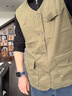 洺威保登100%純棉馬甲背心男士工裝春秋寬松潮流馬夾戶(hù)外休閑美式復古外套 軍綠色 M 建議110-125斤左右 曬單實(shí)拍圖