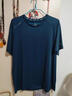 德?tīng)柣荻绦銽恤男士夏季休閑速干透氣圓領(lǐng)冰絲大碼運動(dòng)上衣 深藍色 XL 曬單實(shí)拍圖