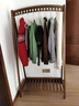 白臘木衣帽架落地式掛衣架臥室立式簡(jiǎn)約家用置物架衣服架子 花梨色 65*44*150cm 曬單實(shí)拍圖