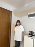 拉夏貝爾（La Chapelle）白色純棉短袖t恤女2026夏季新款簡(jiǎn)約舒適寬松顯瘦透氣基礎款上衣 曬單實(shí)拍圖