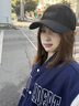 Charm Kendo棒球帽女遮陽(yáng)帽戶(hù)外運動(dòng)百搭韓版大頭圍顯臉小休閑純色鴨舌帽 暗夜黑 曬單實(shí)拍圖