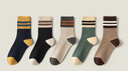 佰姿緣男士襪子秋冬季純棉紗線(xiàn)抗菌防臭中筒襪男款新疆棉撞色條紋運動(dòng)襪 【升級條紋組合2】主圖款 均碼 【新疆棉/防臭抗起球】5雙裝 曬單實(shí)拍圖