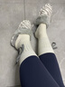 BUHUIDIU襪子女創(chuàng  )意紐扣中筒襪棉襪春季miu系學(xué)院風(fēng)女士夏天外穿堆堆長(cháng)襪 淺灰 均碼 (35-40) 曬單實(shí)拍圖