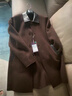 SKARO【重磅純羊毛】黑色毛呢大衣男冬季商務(wù)拼接翻領(lǐng)中長(cháng)款外套 琥珀褐SKO332 M 曬單實(shí)拍圖