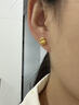 潮宏基 葫蘆足金耳釘黃金耳飾硬金金鉆工藝福祿生日禮物女 一對款（贈硅膠耳堵） 曬單實(shí)拍圖