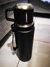 蘇泊爾（SUPOR）保溫杯大容量不銹鋼316L車(chē)載水壺戶(hù)外保溫杯商務(wù)高檔泡茶杯 曜石黑1000ml【316L+自帶茶杯】 曬單實(shí)拍圖