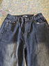 大嘴猴（paul frank）美式復古水洗直筒牛仔褲男夏季新款潮流休閑寬松闊腿百搭男裝褲子 藍灰色BK613【官方正品】 2XL 【建議155-170斤】 曬單實(shí)拍圖