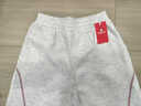 巴布豆（BOBDOG）女童褲子春新款兒童休閑褲洋氣女孩運動(dòng)輕跑褲闊腿薄款 白花灰150 曬單實(shí)拍圖