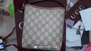GUCCI古馳GG Emblem系列纖薄水桶包[新款][禮物] 米色和深棕色 均碼 曬單實(shí)拍圖