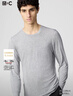 優(yōu)衣庫男裝HEATTECH EXTRA WARM混紡圓領(lǐng)T恤9分袖9%羊絨481441 481441/03灰色 M 曬單實(shí)拍圖