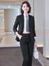 特洛曼黑色西裝套裝女職業(yè)裝正裝面試正裝大學(xué)生工作服西服外套兩件套 曬單實(shí)拍圖