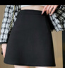 雪茜曼毛呢半身裙包臀裙女春季新款韓版百搭A字裙高腰顯瘦小個(gè)子短裙 曬單實(shí)拍圖