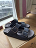 百麗網(wǎng)孔透氣休閑鞋男2026新款夏季輕盈厚底舒適套腳布鞋A2376BM6 黑色 41 曬單實(shí)拍圖