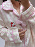 野獸派家居（tbh）宋雨琦同款三麗鷗Hello Kitty法蘭絨家居服套裝冬季可外穿睡衣女 Hello Kitty法蘭絨家居服 奶白條紋 S 曬單實(shí)拍圖