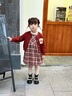 G.duck小黃鴨童裝女童春秋套裝新款兒童衣服女寶寶格子背心公主裙兩件套 圖片色 100 （建議身高90cm 3-4歲）cm 曬單實(shí)拍圖