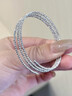 Miss JuJu pt950鉑金彈力手鐲女士新款閃亮蹦迪珠開(kāi)口記憶鐲子 【三圈】?jì)糁?0.9-11.1g圈口55-57mm 曬單實(shí)拍圖