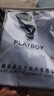 花花公子（PLAYBOY）品牌高檔男裝新款夏季100%純棉短袖t恤圓領(lǐng)休閑時(shí)尚半袖體恤上衣 白色 L 建議120-140斤 曬單實(shí)拍圖