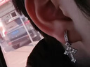 念芙菱形十字架無(wú)耳洞耳夾耳環(huán)男歐美耳釘女耳墜潮流個(gè)性痞帥潮男耳飾 耳夾【十字架】 曬單實(shí)拍圖