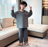 童話(huà)課堂兒童德絨保暖內衣家居服男童秋衣秋褲套裝大童男孩睡衣2026秋冬 灰藍色 170 建議身高155-165厘米左右 曬單實(shí)拍圖