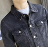 真維斯（Jeanswest）牛仔外套男士秋冬新款復古韓版夾克男裝休閑時(shí)尚潮流牛仔上衣服 950-黑色 3XL 曬單實(shí)拍圖