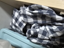 MUJI[自營(yíng)限定款]男士無(wú)側縫 雙層紗織睡衣 軟棉棉內衣 藏青色格紋 XL 曬單實(shí)拍圖