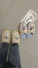 名創(chuàng  )優(yōu)品（MINISO）彩點(diǎn)小貓卡通趣味毛毛居家鞋女秋冬可愛(ài)棉拖鞋月子鞋白黃38-39 曬單實(shí)拍圖