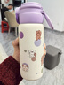 貝親×miiiiichan兒童保溫杯小學(xué)生上學(xué)專(zhuān)用喝水杯 316不銹鋼 600ML 紫色波點(diǎn)-雙飲口 曬單實(shí)拍圖