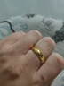 飾薇黃金色光面戒指男女款招財素圈仿沙金戒指情侶款對戒撿漏款送禮用 光面金色戒指（可調節） 曬單實(shí)拍圖