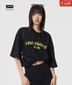 Levi's【特價(jià)來(lái)襲】李維斯情侶同款美式經(jīng)典印花針織休閑短袖T恤 太空黑 S 曬單實(shí)拍圖