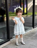 班喜迪女童連衣裙夏裝2026新款洋氣寶寶公主裙周歲禮服夏季薄款兒童裙子 藍色 80 曬單實(shí)拍圖