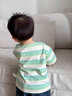 嘟嘟家【云朵T】?jì)和瘲l紋短袖T恤夏款男童圓領(lǐng)上衣夏裝女童彩色衣服童裝 綠色系條紋 90 曬單實(shí)拍圖
