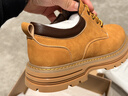 海瀾之家（HLA）男鞋復古百搭工裝鞋子男士休閑皮鞋HAAGZM2EAZ039 土黃色40 曬單實(shí)拍圖
