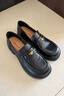 百麗（Belle）元寶樂(lè )福鞋女鞋2026春季新款商場(chǎng)同款羊皮黑色小皮鞋E9L1DAA6 黑色 36 (230mm) 曬單實(shí)拍圖