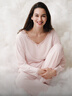 ubras劉雯同款軟綿綿套頭舒服蕾絲長(cháng)袖長(cháng)褲套裝睡衣家居服秋冬 【帶杯款】柔霧粉色 L 曬單實(shí)拍圖