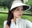 小稚氣無(wú)痕防曬帽女新款大帽檐空頂帽子夏款無(wú)感一體遮陽(yáng)帽可折疊太陽(yáng)帽 白色 【M標糖果色空頂帽】 曬單實(shí)拍圖