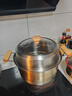 九陽(yáng)（Joyoung）蒸鍋304不銹鋼家用多功能電磁爐燃氣灶燉蒸煮一體原木蒸鍋28cm 曬單實(shí)拍圖