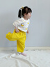 幼歌（YOUGE）兒童柔軟全棉透氣寬松清涼七分褲寶寶夏季舒適休閑褲潮 芒果黃 （73-80兩用襠） 90 cm 曬單實(shí)拍圖