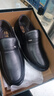 蜻蜓牌【100%全牛皮】男士皮鞋商務(wù)休閑真皮防滑軟底軟面中老年爸爸鞋真皮透氣套腳舒適耐磨真皮百搭鞋子 黑色 40 曬單實(shí)拍圖