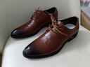 普步仕品牌真皮皮鞋男2026年新款商務(wù)正裝尖頭防臭男鞋休閑內增高軟底鞋 棕色內增高 39 曬單實(shí)拍圖