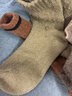 阿凡迪羊毛襪子女秋冬季加絨加厚保暖雪地羊絨襪中長(cháng)筒地板毛圈棉襪 曬單實(shí)拍圖