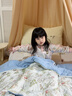 威爾貝魯（WELLBER）嬰兒睡袋兒童防踢被寶寶四季[桑蠶絲]擁抱被 鹿嶼迷蹤150*150cm 曬單實(shí)拍圖