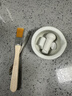 GIOIO陶瓷研缽 乳缽 研磨缽研藥碗磨藥搗藥罐研磨碗磨粉碗藥臼藥杵 (迷你)直徑6cm(碗+棒+勺+刷) 曬單實(shí)拍圖