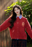 茵曼馬年騏驥紅北極絨開(kāi)衫毛衣女秋時(shí)尚繡花新年針織外套幸運紅S 曬單實(shí)拍圖