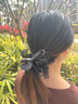 雨笙簡(jiǎn)約蝴蝶結大腸發(fā)圈女新款蓬松織帶扎發(fā)頭繩精致顯發(fā)量頭飾 咖紫色 曬單實(shí)拍圖